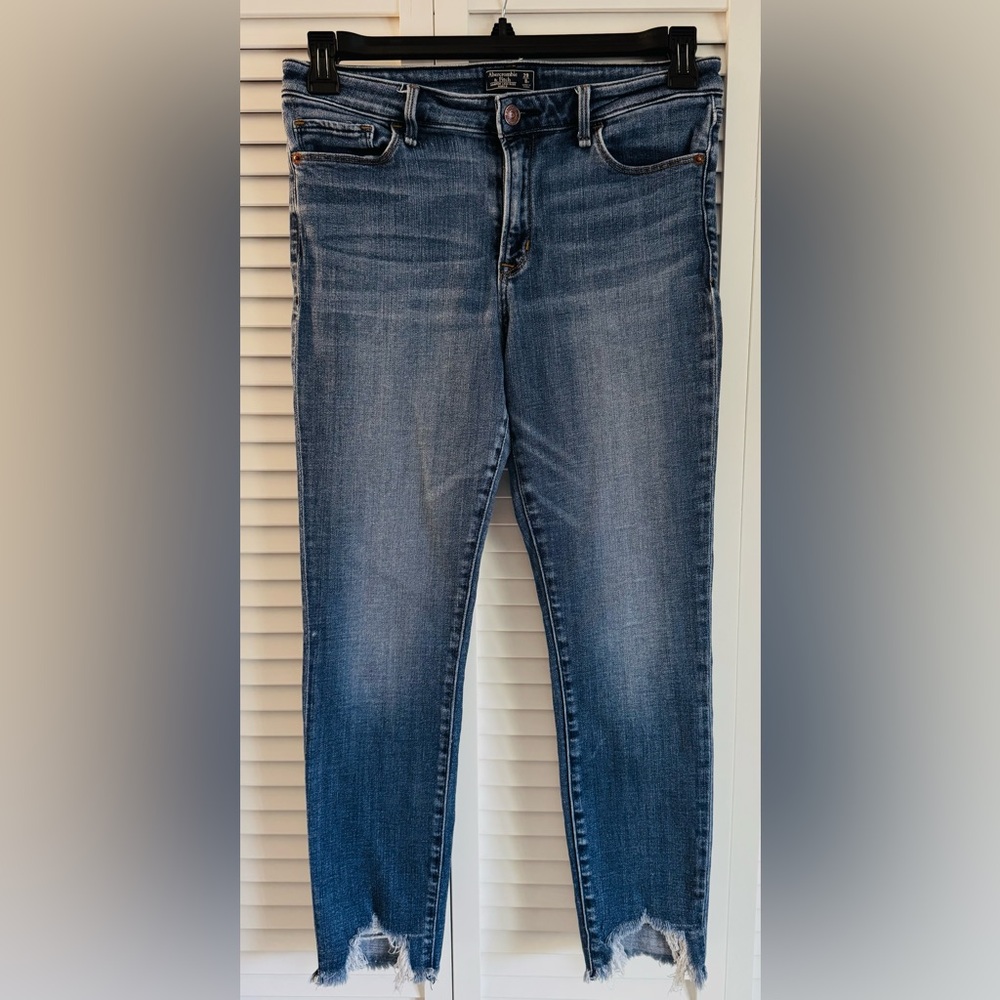 Abercrombie & Fitch Distressed Blue Super Skinny Jeans